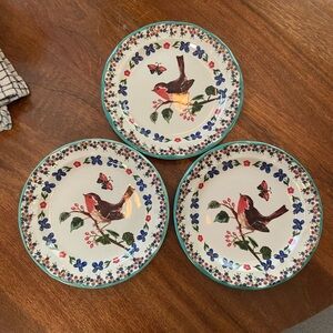 NEW Set of 3 snack dessert salad plates Nathalie Lete